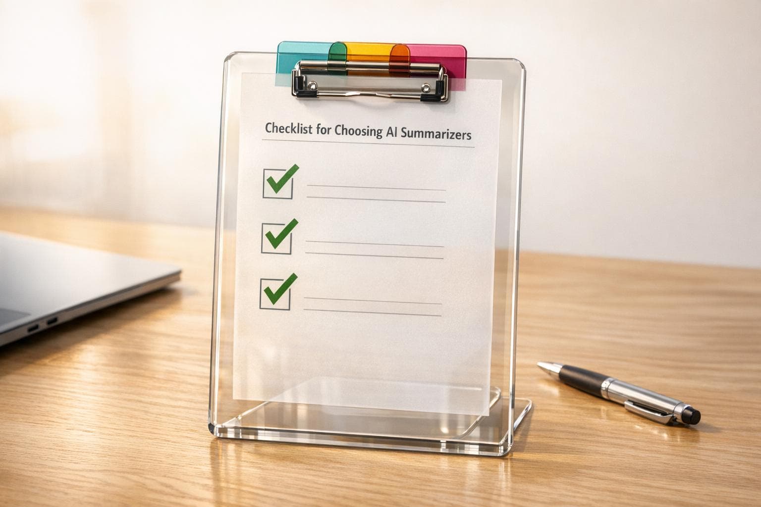 Checklist for Choosing AI Summarizers